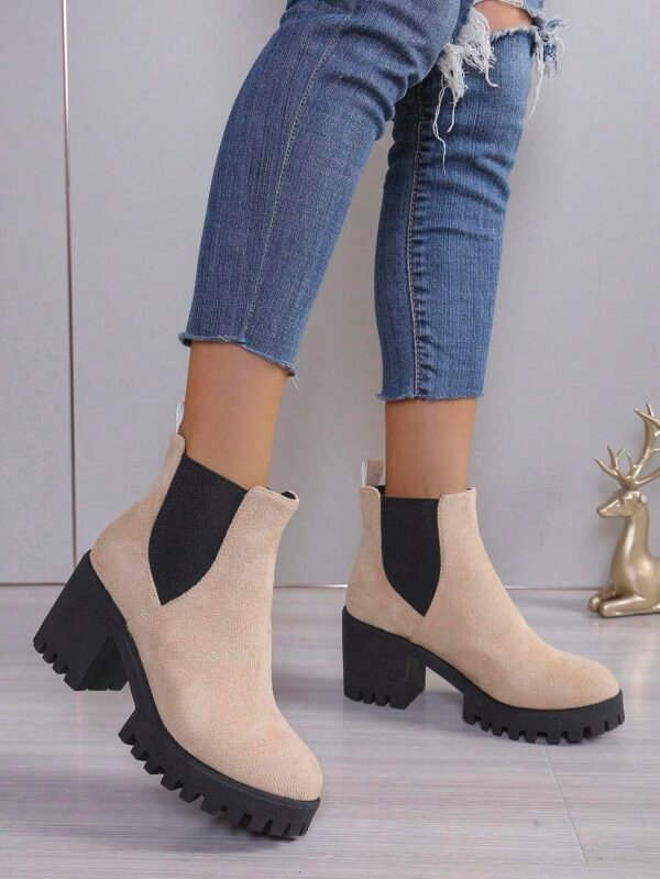 Bottes chelsea épaisses élastiques à talon épais – Image 5