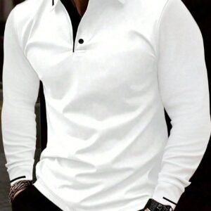 Chemise polo manches longues passepoil