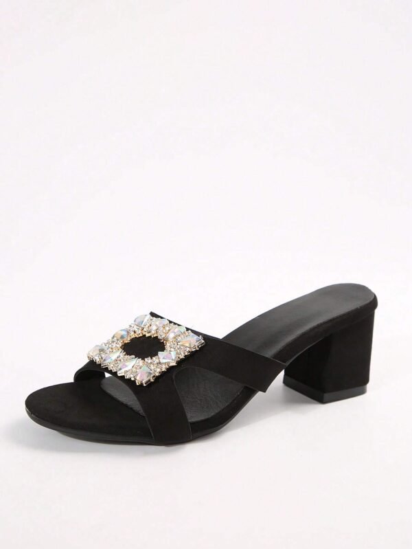 Sandales talons hauts cristaux boucles – Image 9