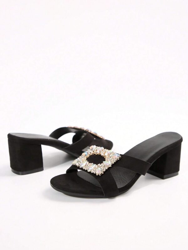 Sandales talons hauts cristaux boucles – Image 7