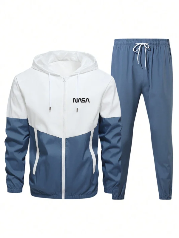 Veste capuche imprimé lettres et pantalon