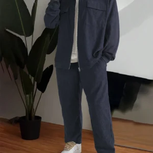 Ensemble blouson velours côtelé et pantalon droit