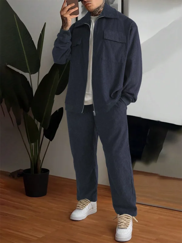 Ensemble blouson velours côtelé et pantalon droit