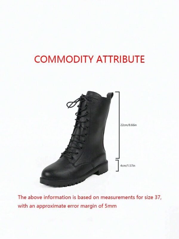Bottes mi-mollet à lacer décontractées hiver – Image 7