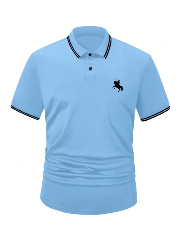Chemise polo contrasté imprimé cheval – Image 3