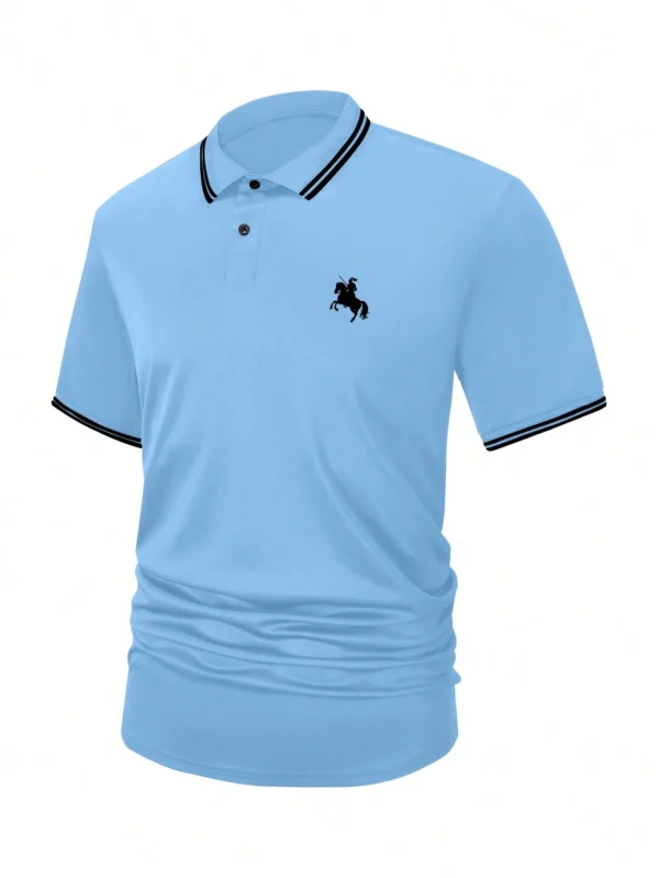 Chemise polo contrasté imprimé cheval – Image 4