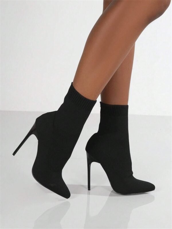 Bottes cheville bout pointu talons aiguilles – Image 2