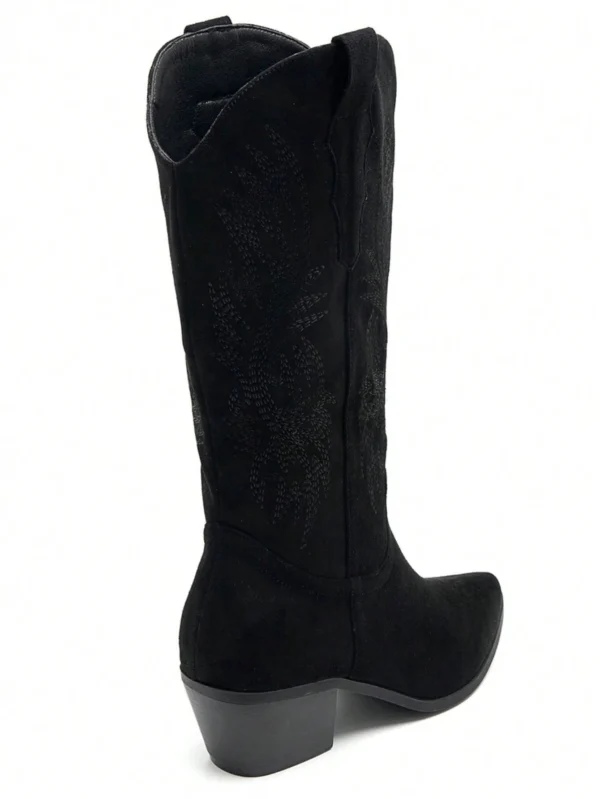 Bottes style cowboy brodées décontractées – Image 3