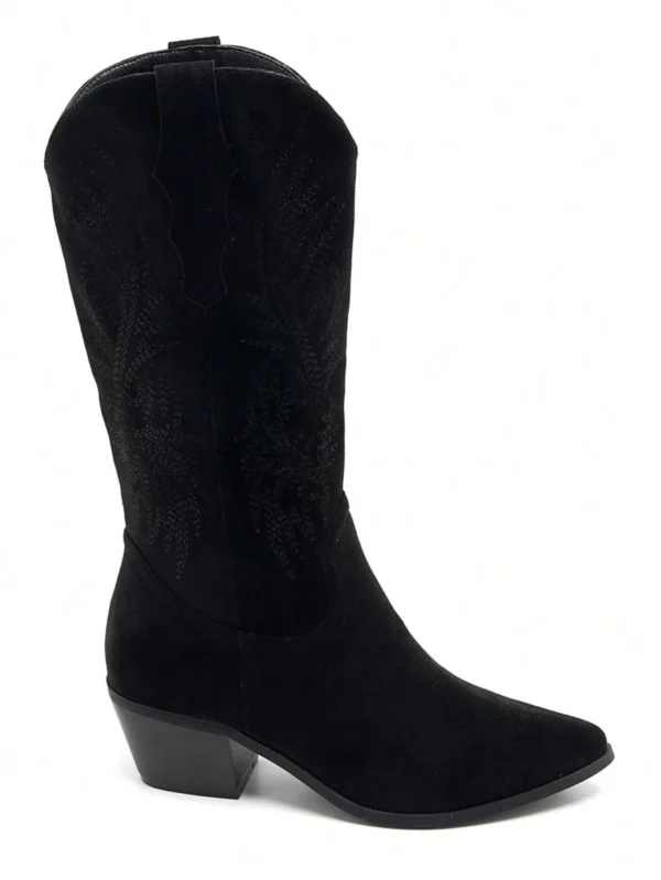 Bottes style cowboy brodées décontractées