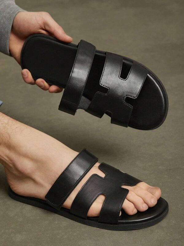 SHUZIA Sandales noires luxe homme