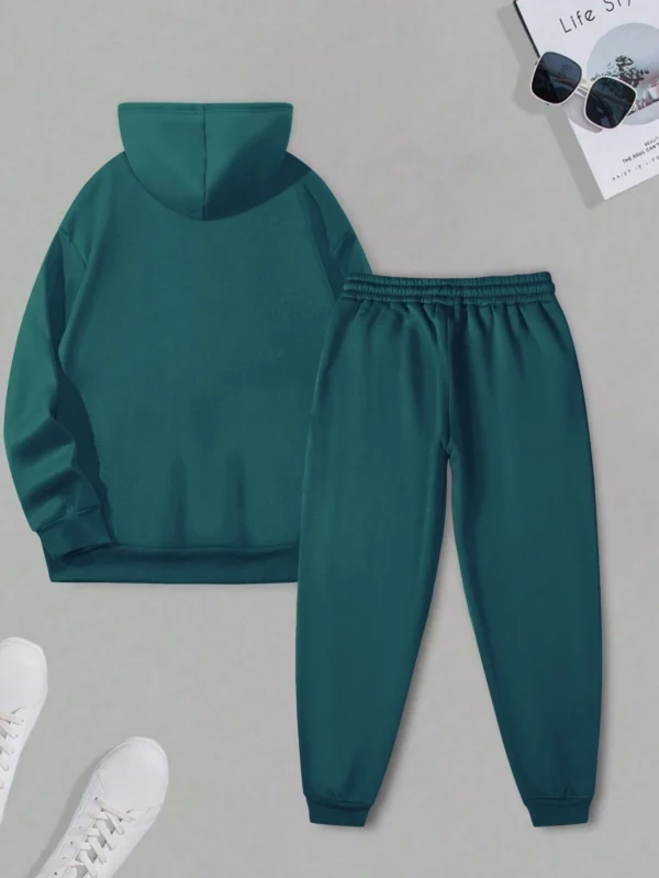 Manfinity Dauomo Ensemble sweat & pantalon unicolore – Image 2