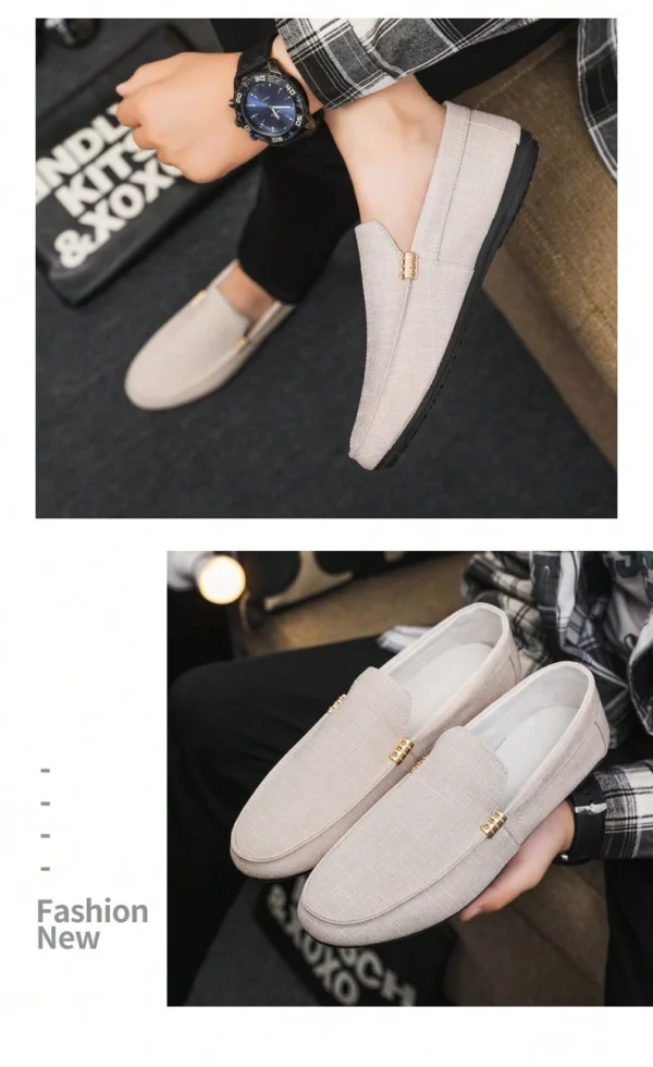 Mocassins décontractés noirs canevas – Image 10