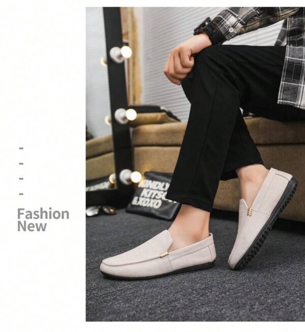 Mocassins décontractés noirs canevas – Image 7