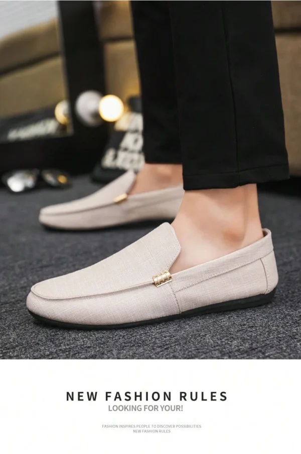 Mocassins décontractés noirs canevas – Image 8