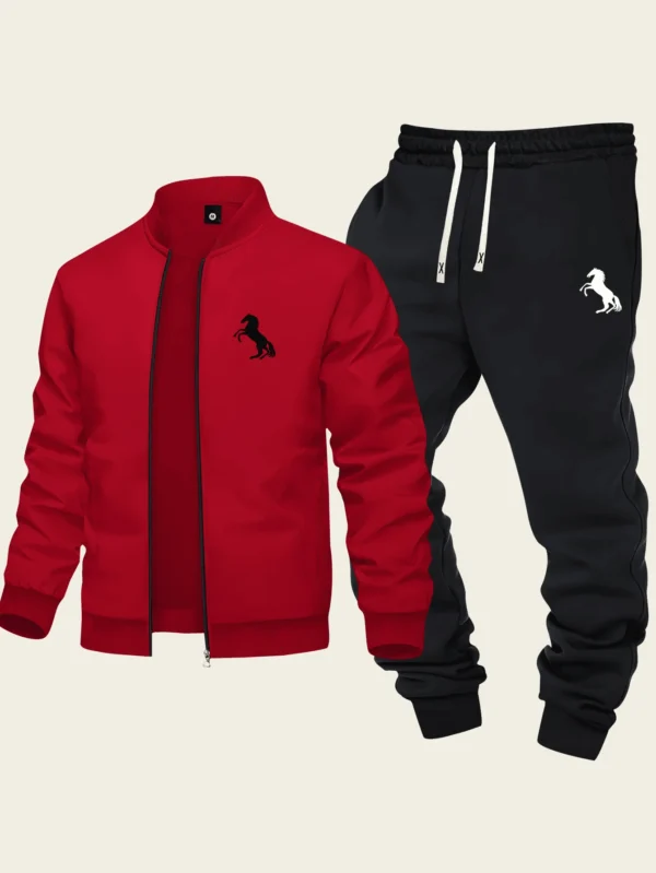 Ensemble col baseball zippé imprimé cheval – Image 3