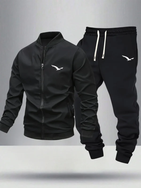 Ensemble bomber imprimé oiseaux et jogging – Image 2