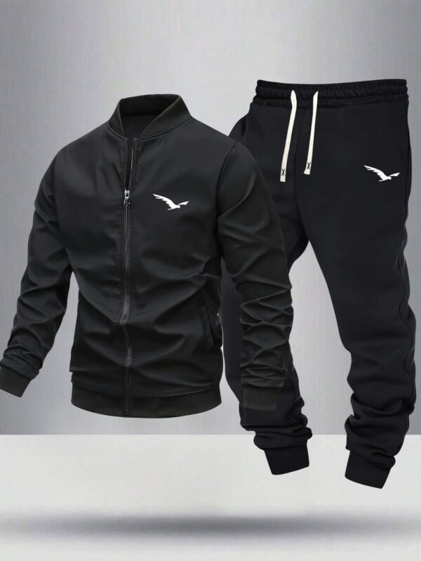 Ensemble bomber imprimé oiseaux et jogging – Image 13