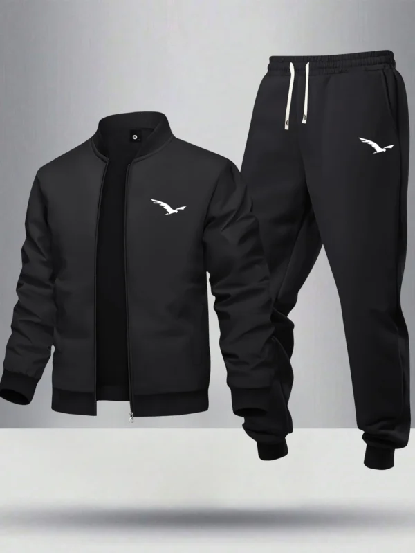 Ensemble bomber imprimé oiseaux et jogging – Image 12