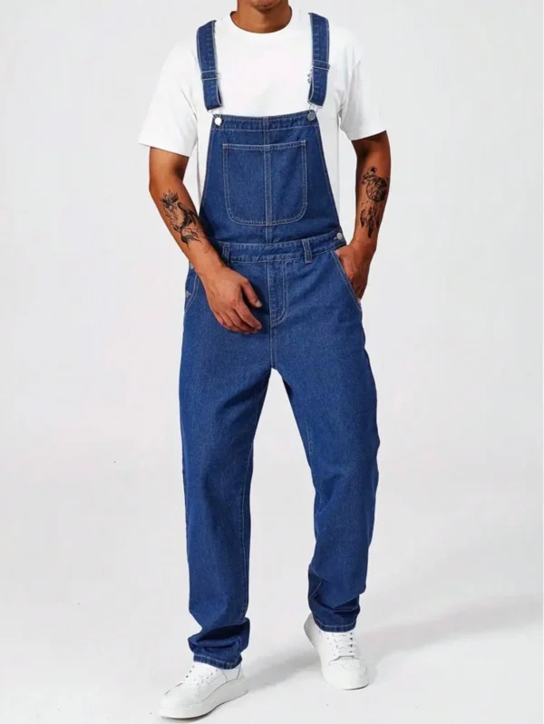 Pantalon salopette jean décontracté – Image 3