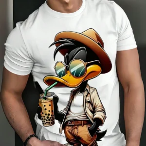 T-shirt col rond imprimé canard 3D