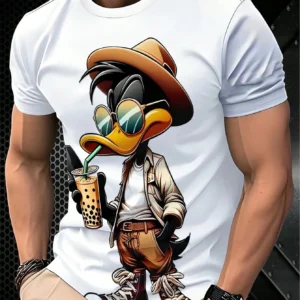 T-shirt col rond imprimé canard 3D
