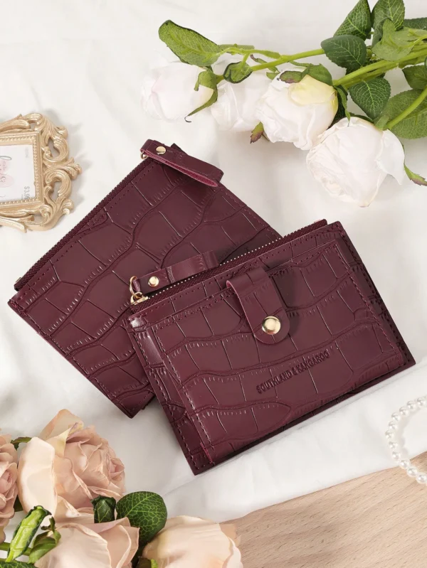 Portefeuille rabat zippé compact multicouche – Image 7