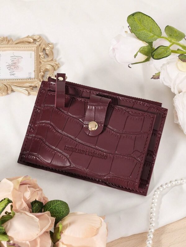 Portefeuille rabat zippé compact multicouche – Image 5