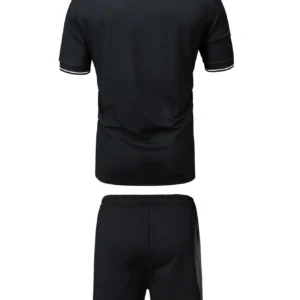Ensemble Polo & short rayé contrasté