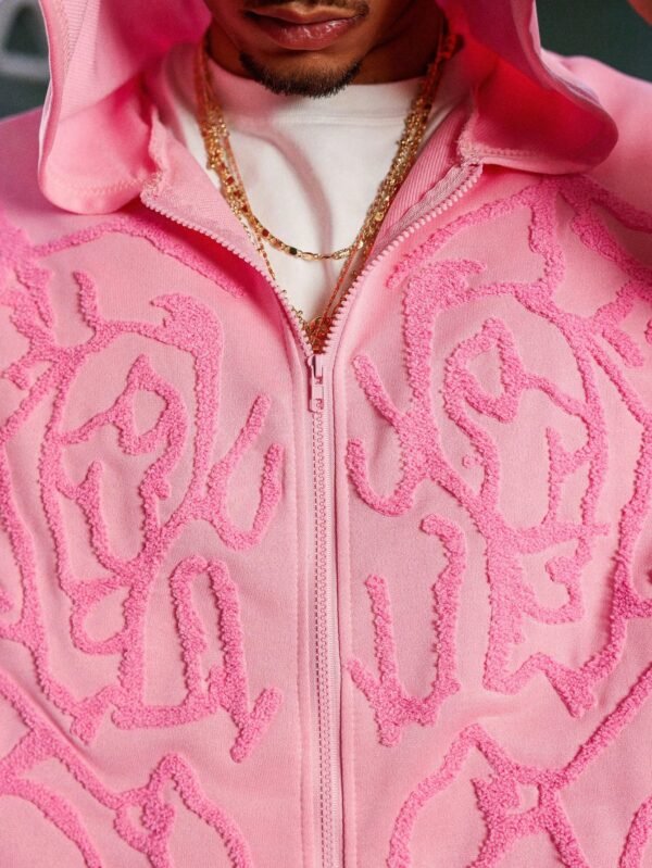 Manfinity Streetrush Sweat capuche rose brodé toile – Image 2