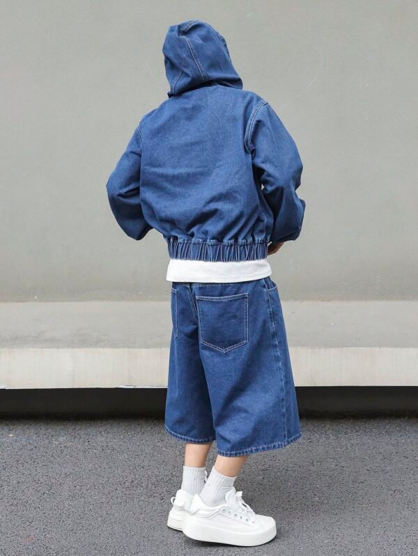 Manfinity EMRG Top denim manches longues capuche – Image 2