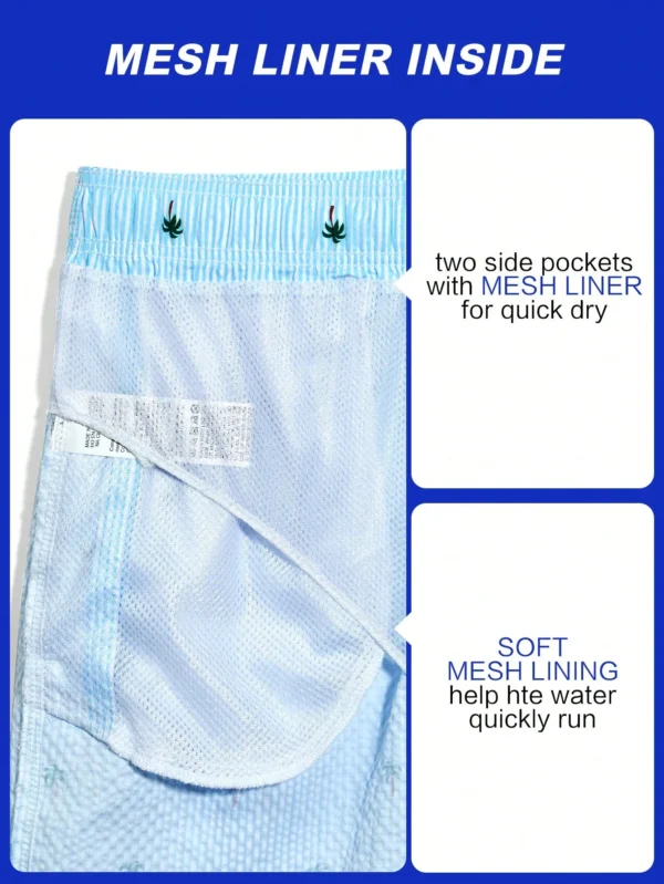 Manfinity Swimmode Shorts palmiers rayures – Image 7