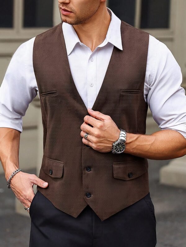 Manfinity Bizformal Gilet boutonnage uni – Image 5