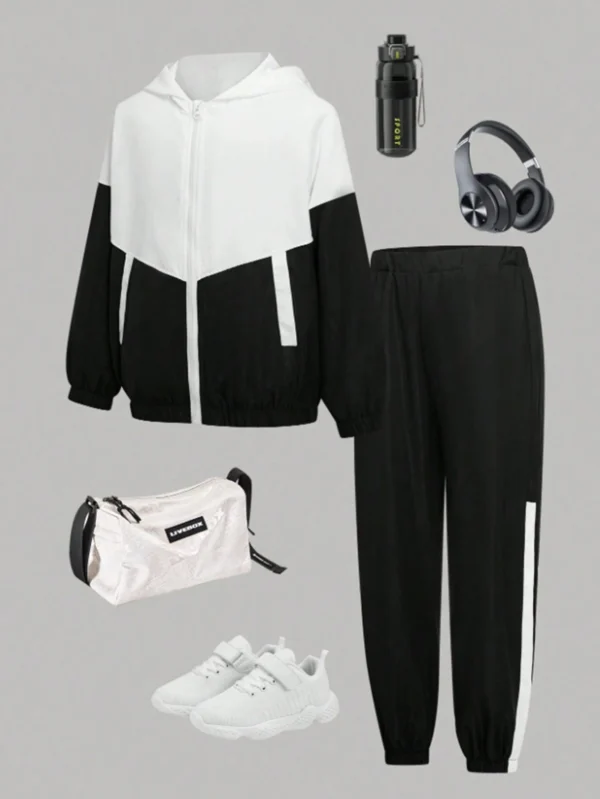 Ensemble top et pantalon contrasté – Image 6