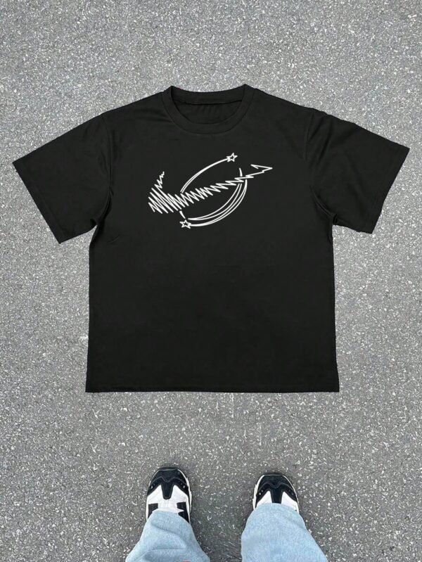 T-shirt ample rayures géométriques – Image 2