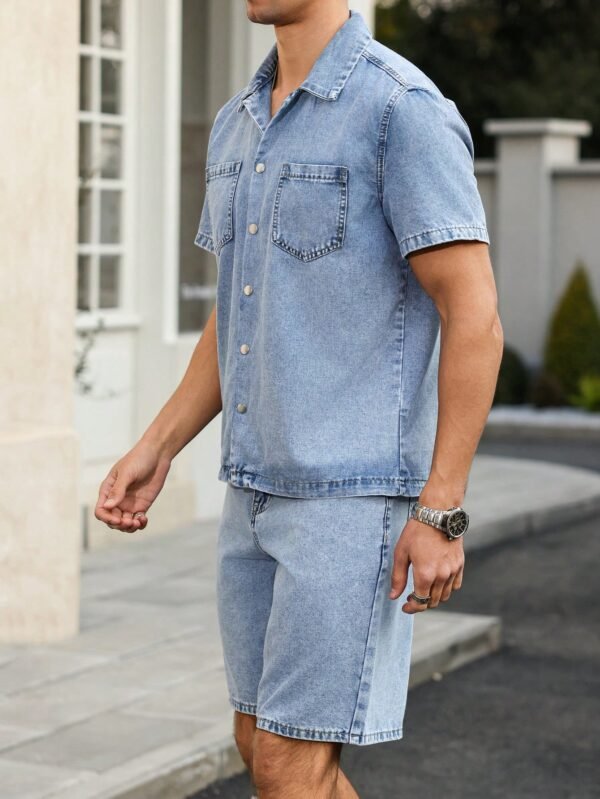 Manfinity LEGND Chemise manches courtes et short jean – Image 5