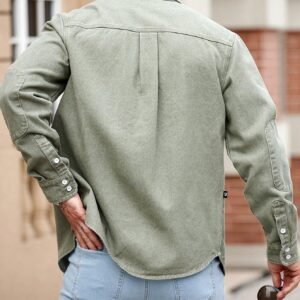 Manfinity RivetRise Veste jean coupe slim vert olive