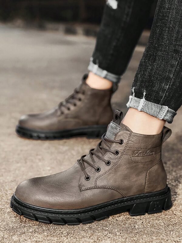 Bottes hautes automne/hiver homme,  cargo à lacets – Image 4