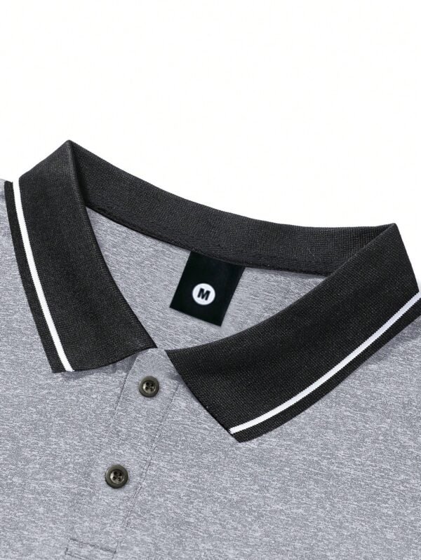 Set 3 polos unis kaki/gris/noir – Image 8