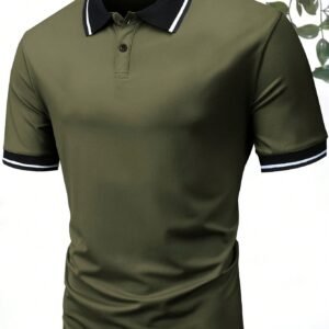 Set 3 polos unis kaki/gris/noir