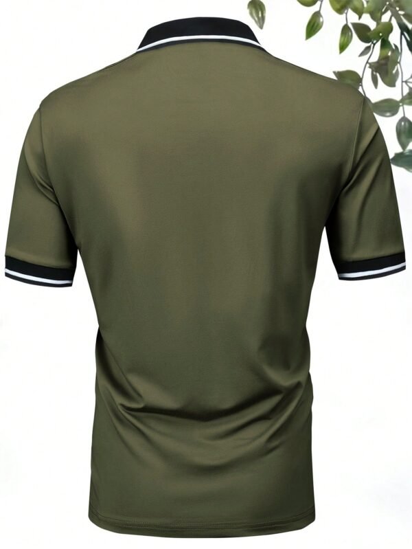 Set 3 polos unis kaki/gris/noir – Image 3