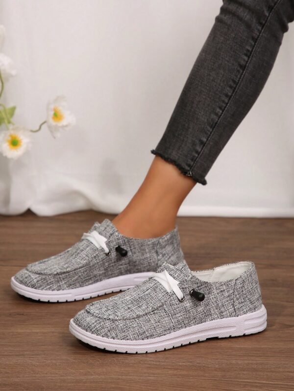 Chaussures plates canevas sans lacet – Image 3