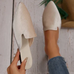 Mules plates or bout pointu grande taille