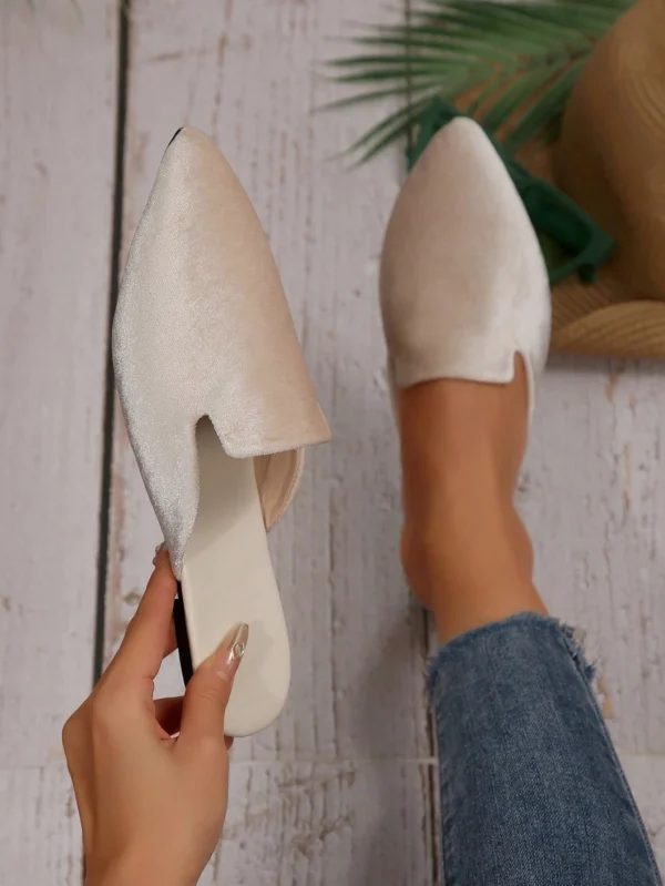 Mules plates or bout pointu grande taille