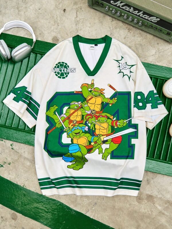 TMNT X SHEIN T-shirt col V graphique sporty – Image 6