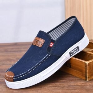 Mocassins habillés canevas enfiler