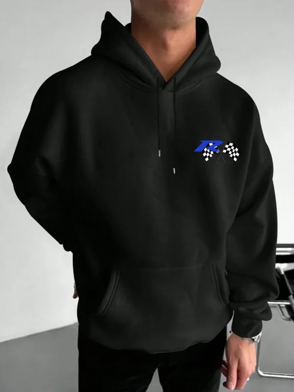 Sweat capuche graphique lettres moto – Image 3