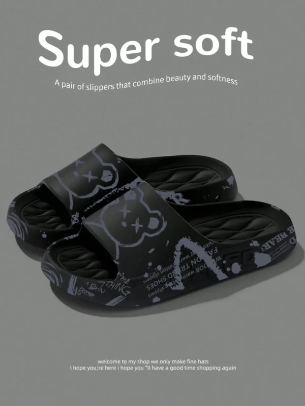 Chaussons imprimés ours dessin animé – Image 3