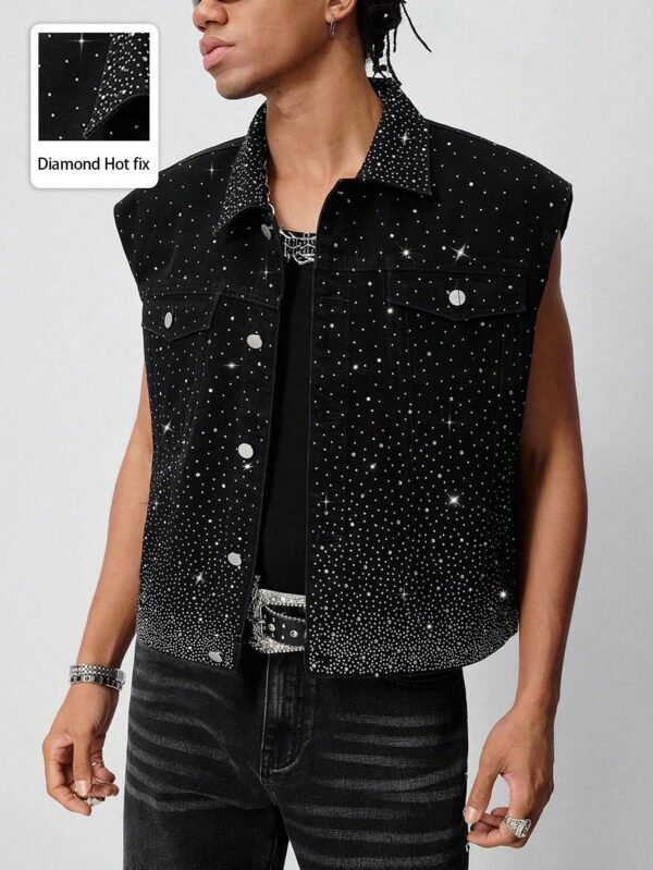 ROMWE Street Life Chemise denim sans manches poche