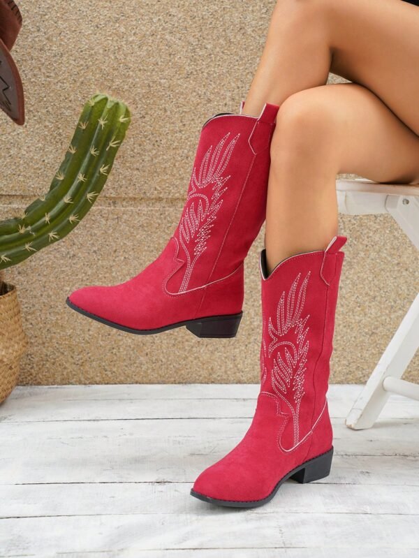 Bottes western brodées vintage à talon haut – Image 7