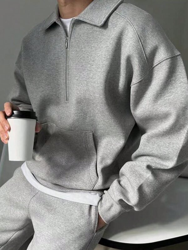 Manfinity Sweat-shirt à capuche zippé uni